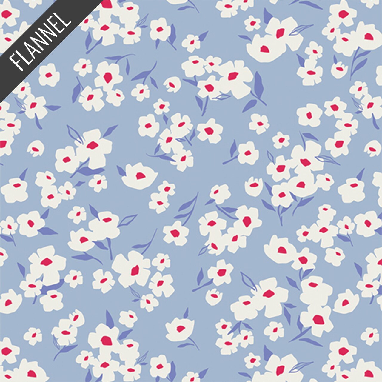 Spring Daisies Flannel in Periwinkle (f68808) | Art Gallery Flannel | AGF Studio | Art Gallery
